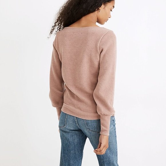 NWT Madewell ottoman Rib Square-neck top - Picture 2 of 5